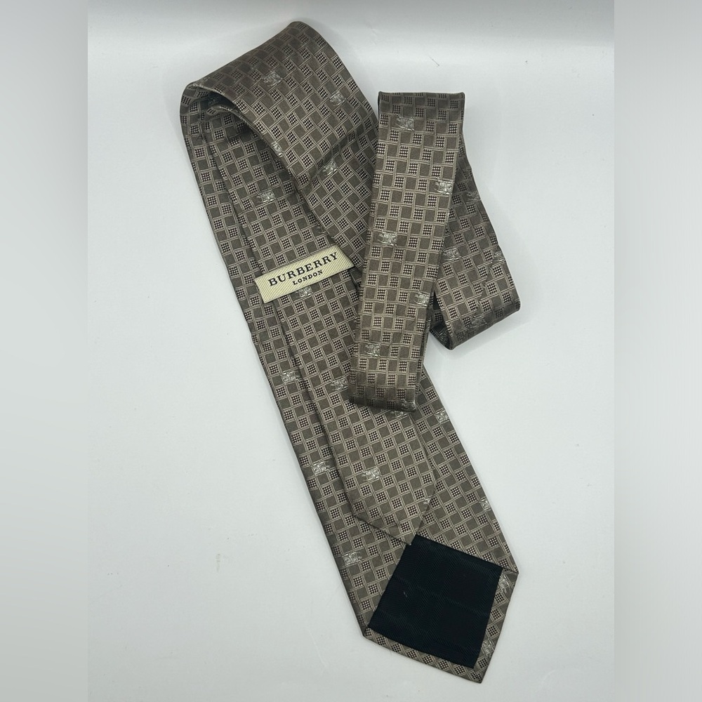 Burberry Square Pattern Silk Tie